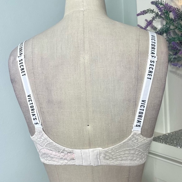 Victoria Secret Lace T Shirt Lightly Padded Wireless Bra White 32DD - Picture 5 of 7